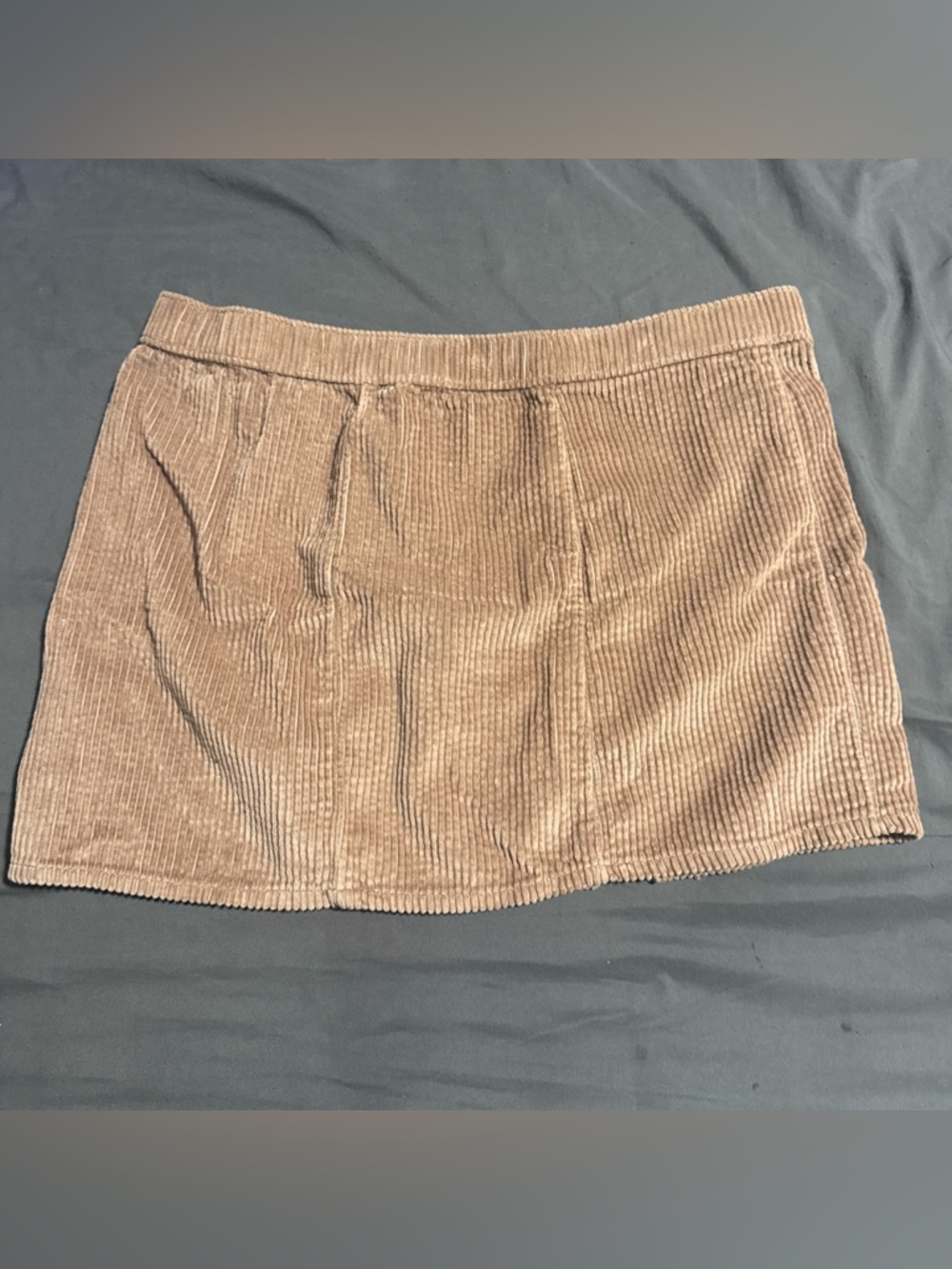 Corduroy Mini Skirt in Taupe